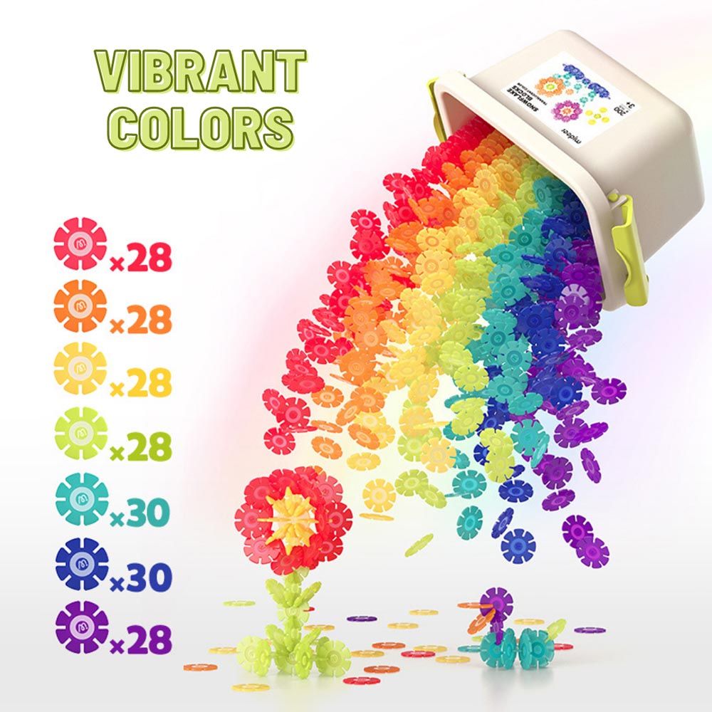 Mideer - Colourful Snowflake Blocks - 200pcs