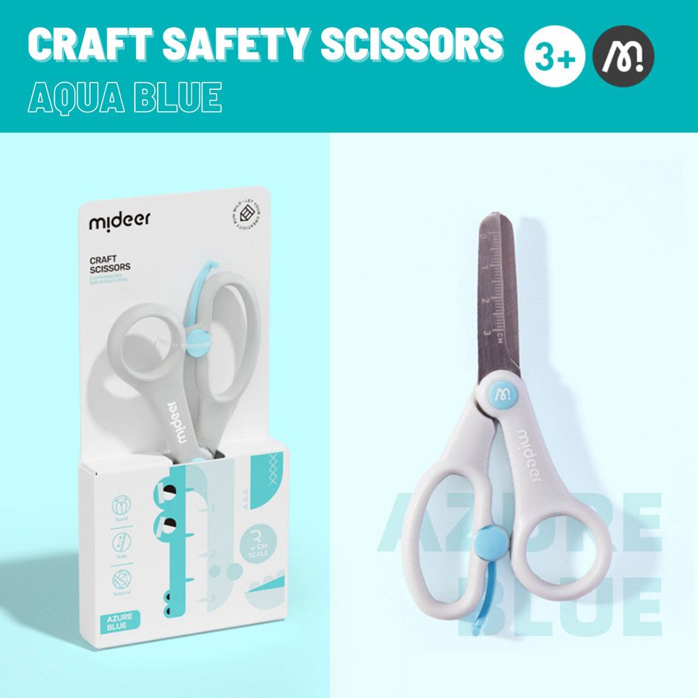 Mideer - Kids Safety Scissors - Aqua Blue