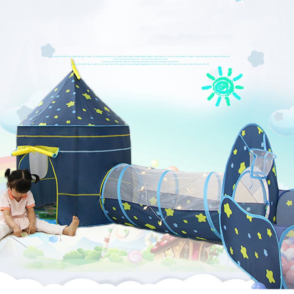 Lovely Baby - Playhouse Tent With Tunnel - Blue