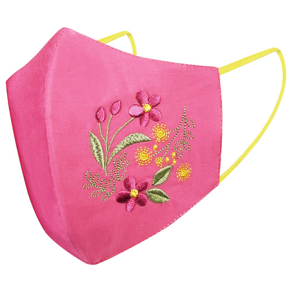 ProMax - 3-Layered Reusable Face Mask - Lilies - Salmon Pink