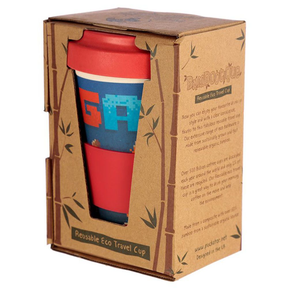 Puckator - Bambootique Game Over Design Travel Mug - Blue