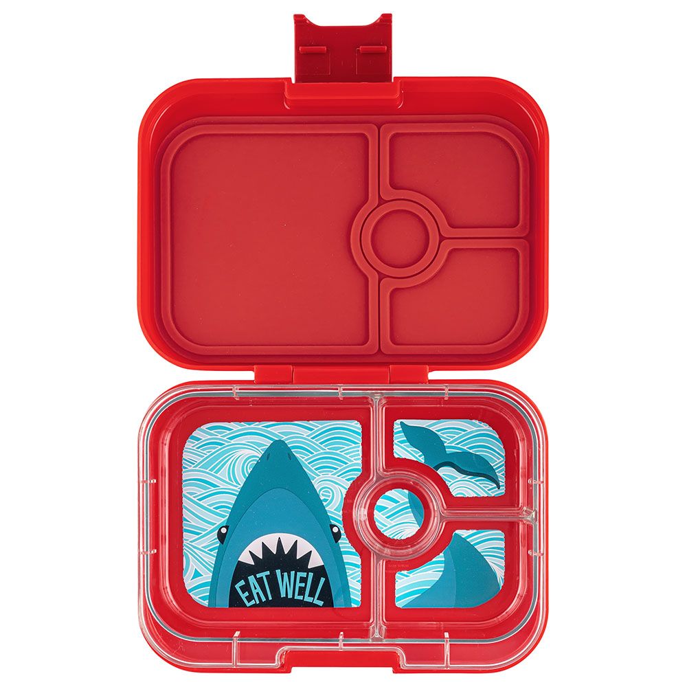 Yumbox - Panino Shark 4 Compartment Snack Box - Wow Red