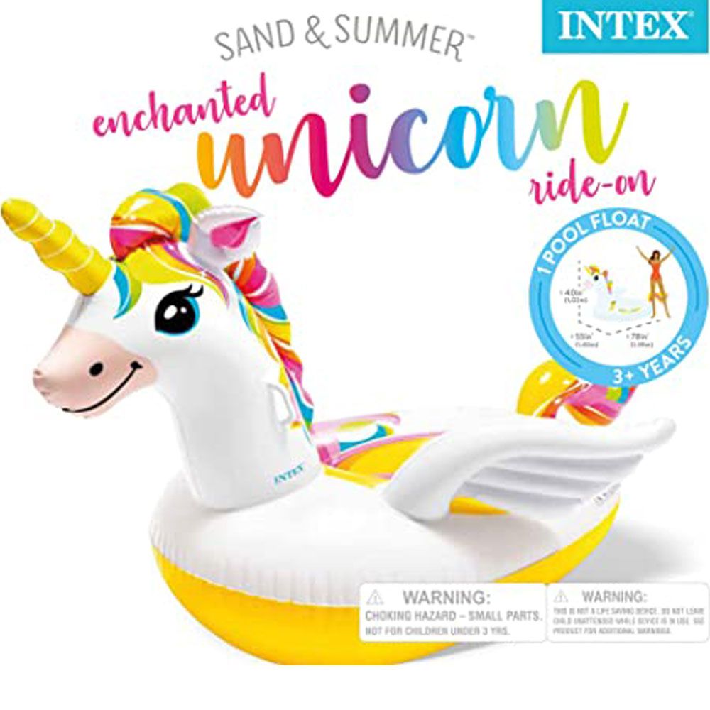 Intex - Inflatable Unicorn Ride-On - Inflatable Pool Float - White