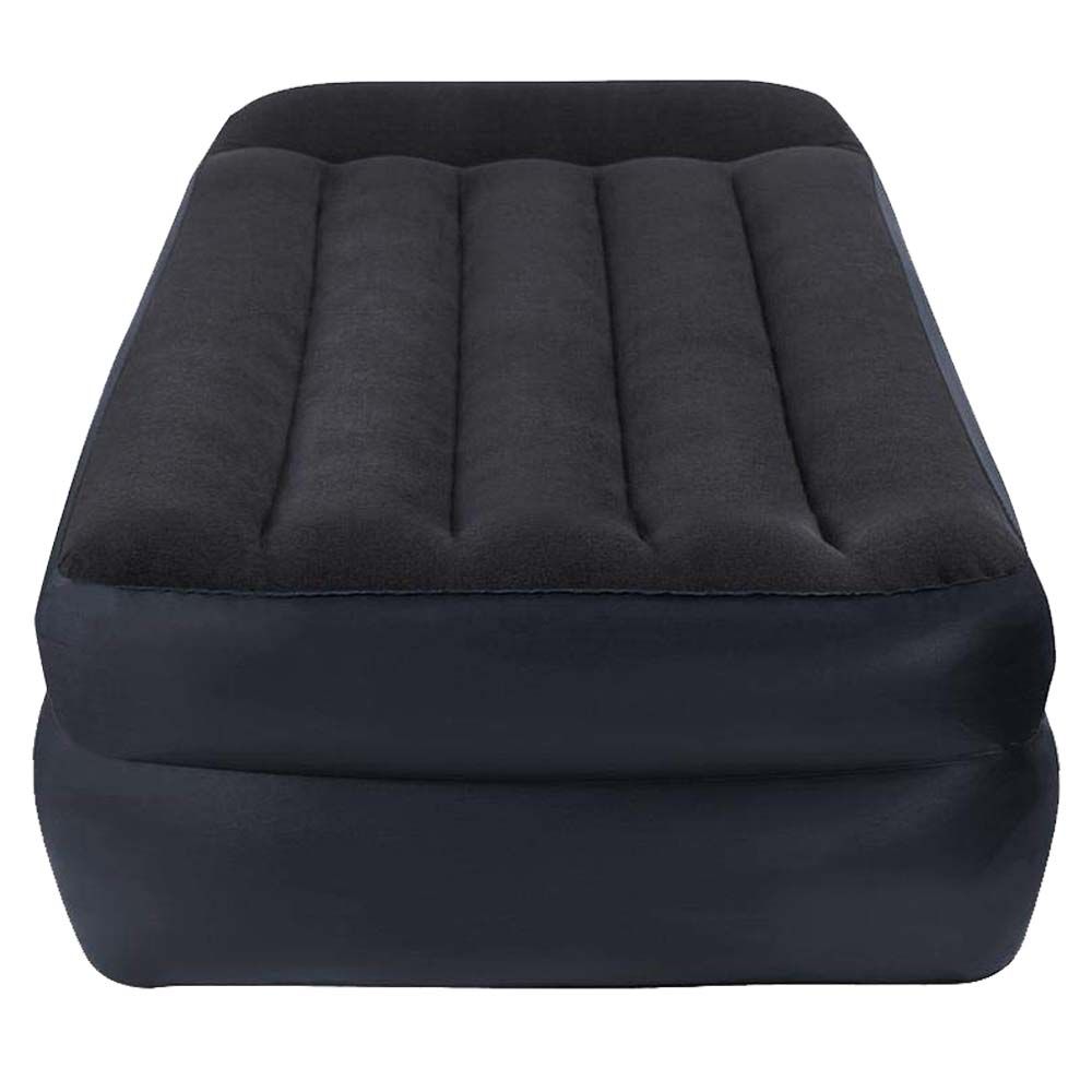 Intex - Durabeam Twin Pillow Rest Airbed with Pump - Black