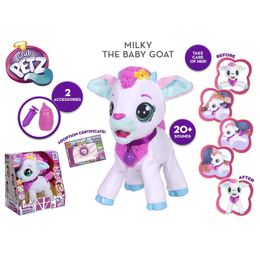 IMC Toys - Club Petz Milky The Baby Goat - White