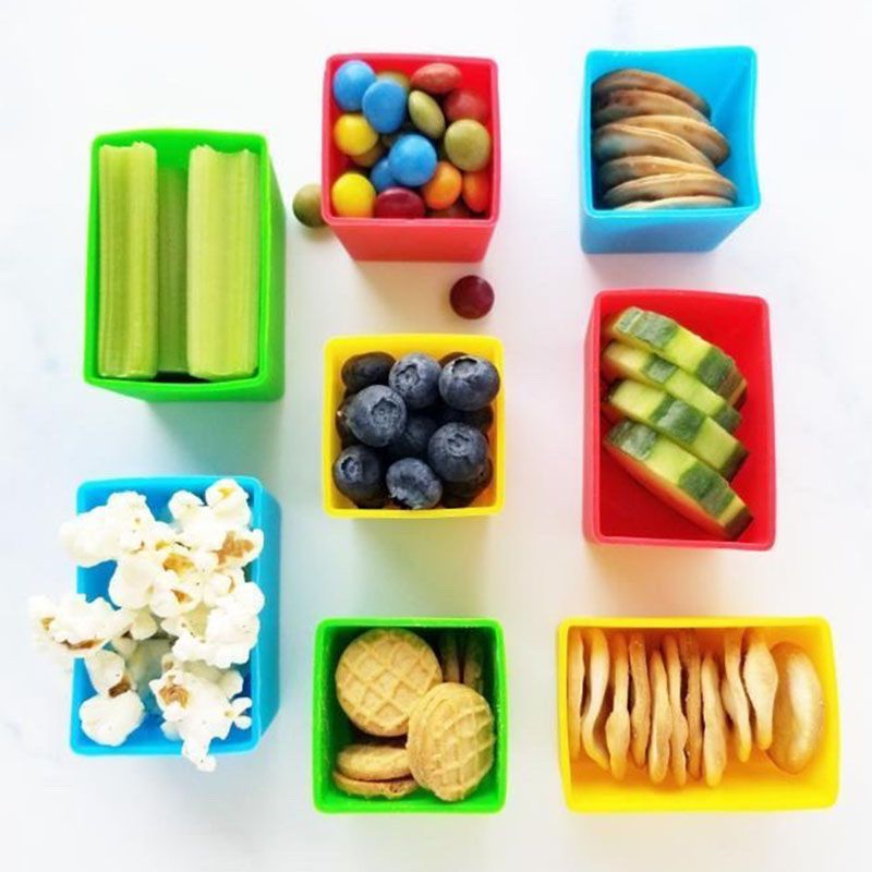 Munchbox Bento - Rectangle Munch Silicone Cups - Blue