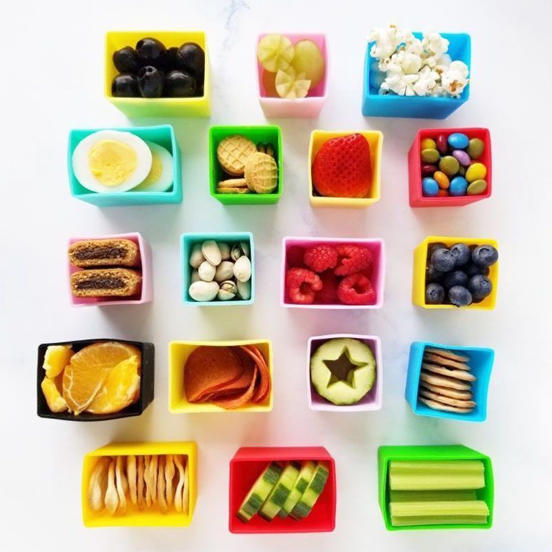 Munchbox Bento - Rectangle Munch Silicone Cups - Blue