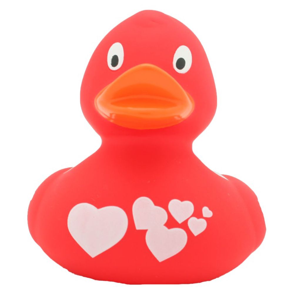 LILALU - Rubber Duck with White Hearts - Red