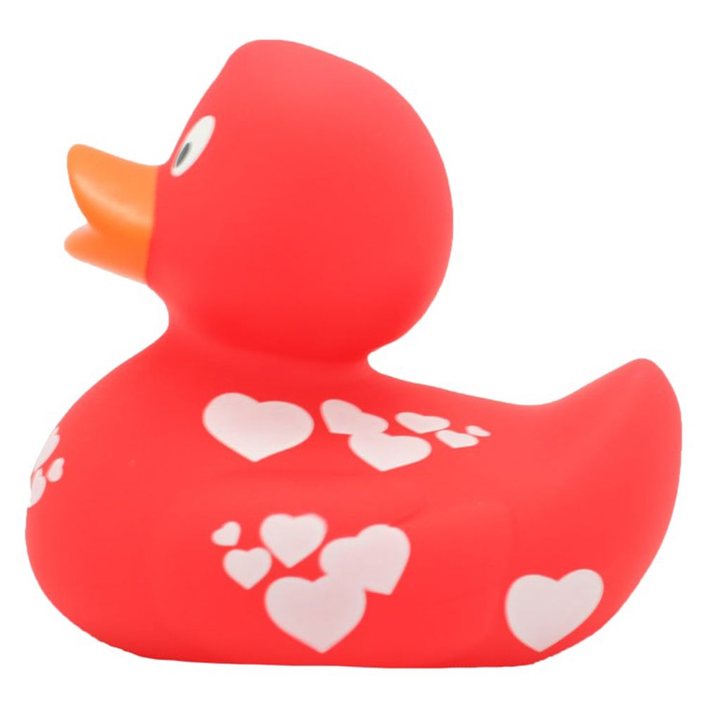 LILALU - Rubber Duck with White Hearts - Red