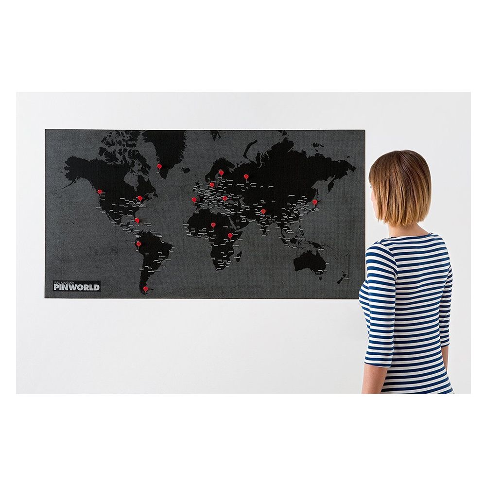 Palomar - Pin World Wall Map - Black