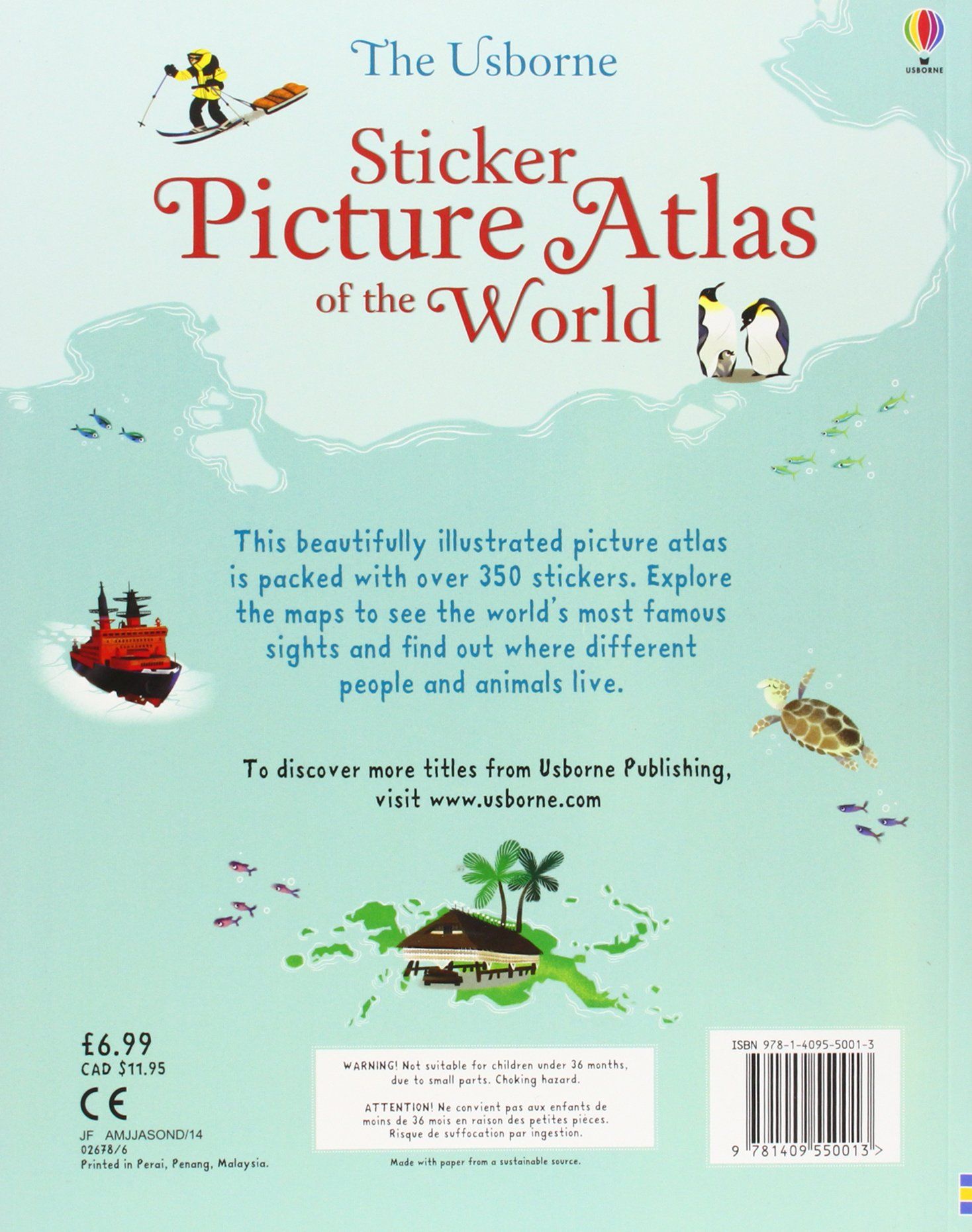 Usborne Books - Sticker Picture Atlas of the World