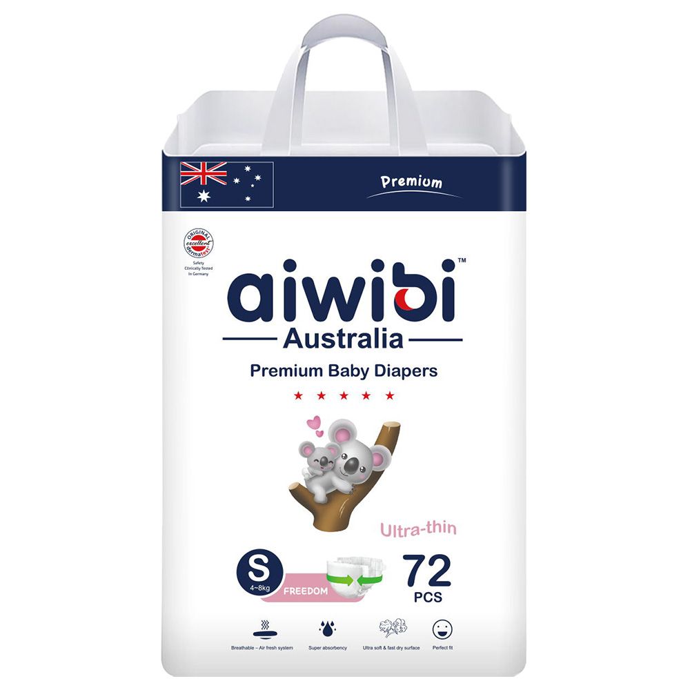 Aiwibi - Premium Baby Diaper - Size S 4-8kg - 72pcs