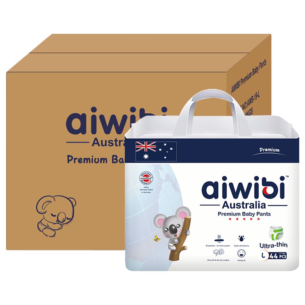 Aiwibi - Premium Baby Pants - Size 4 - L 9-14kg - Pack Of 4 - 176pcs