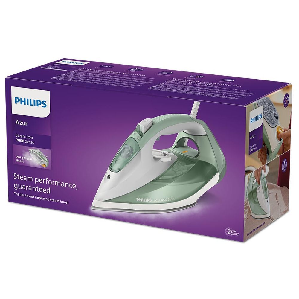 Philips - HV Steam Iron 7000 Series - Green/Grey