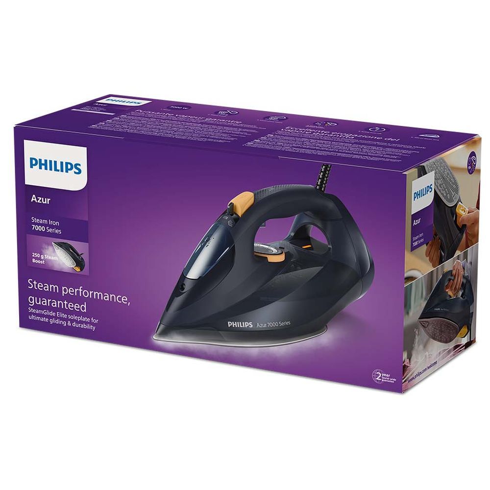 Philips - Steam Iron 7000 Series 3000W - Blue/Yellow