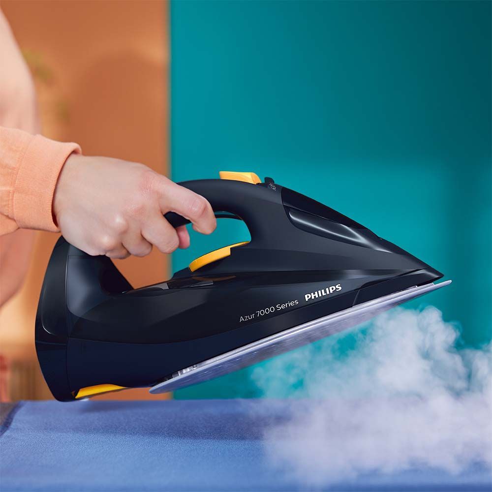 Philips - Steam Iron 7000 Series 3000W - Blue/Yellow