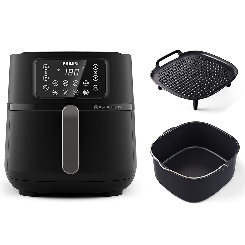 Philips - XXL Connected 6 Portions Airfryer 5000 Series 2000W - Black