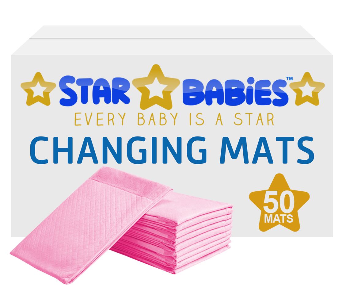 Star Babies - Disposable Changing mats (45x60cm) Large 50 pcs - Pink