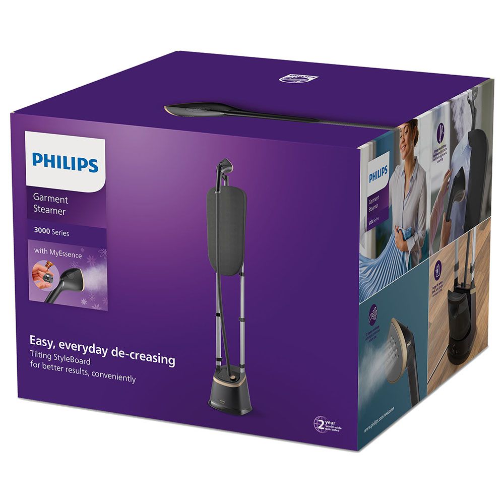 Philips - Stand Steamer With Tilting StyleBoard 3000 Series - Black