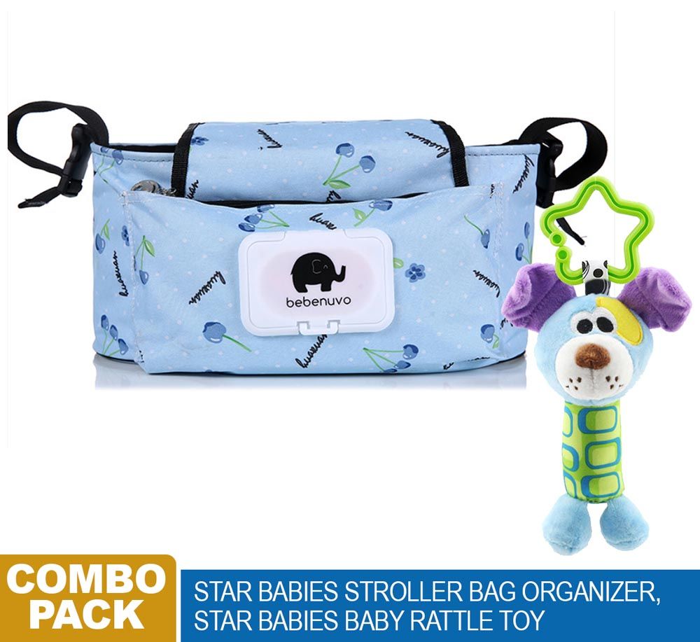 Star Babies - Combo - Stroller Bag Organizer + Rattle Toy