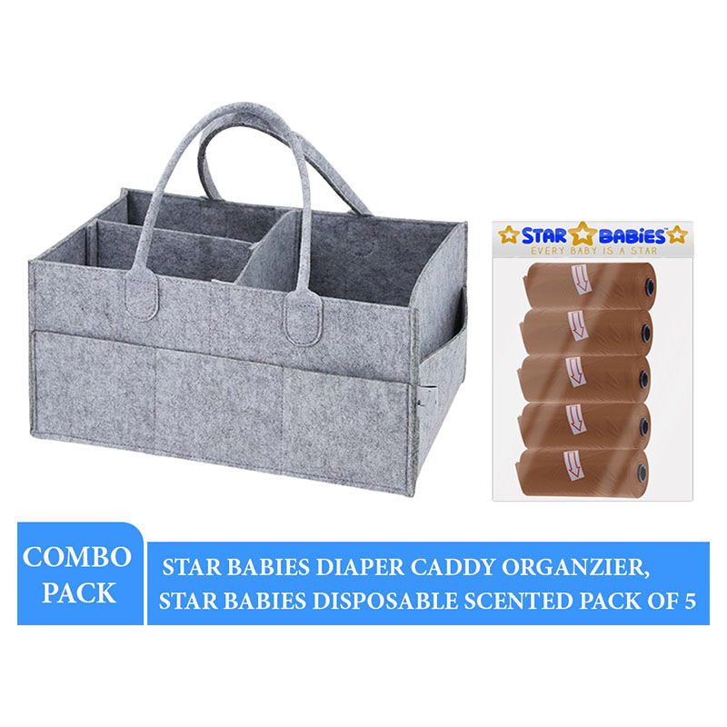 Star Babies - Caddy Diaper Bag w/ Scented Bag - 5pcs - Color May Vary