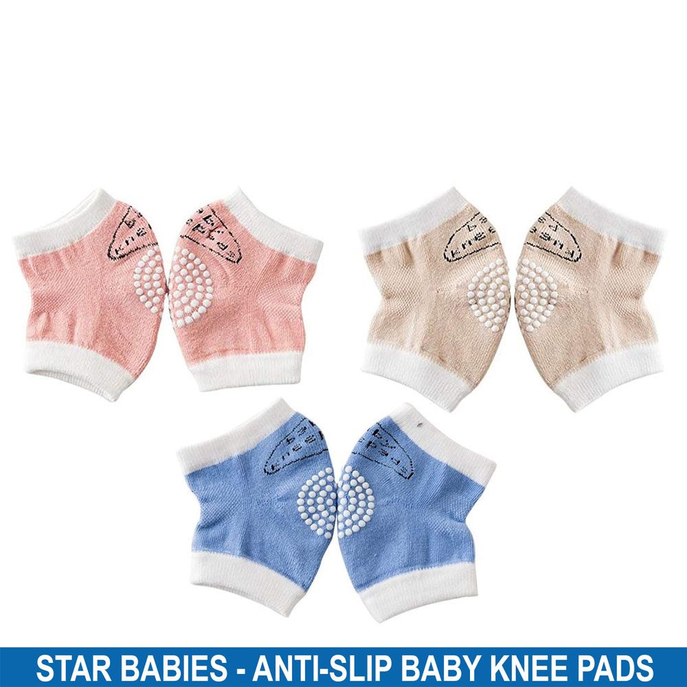 Star Babies - Girls Anti-Slip Crawling Kneepads - Pack of 3