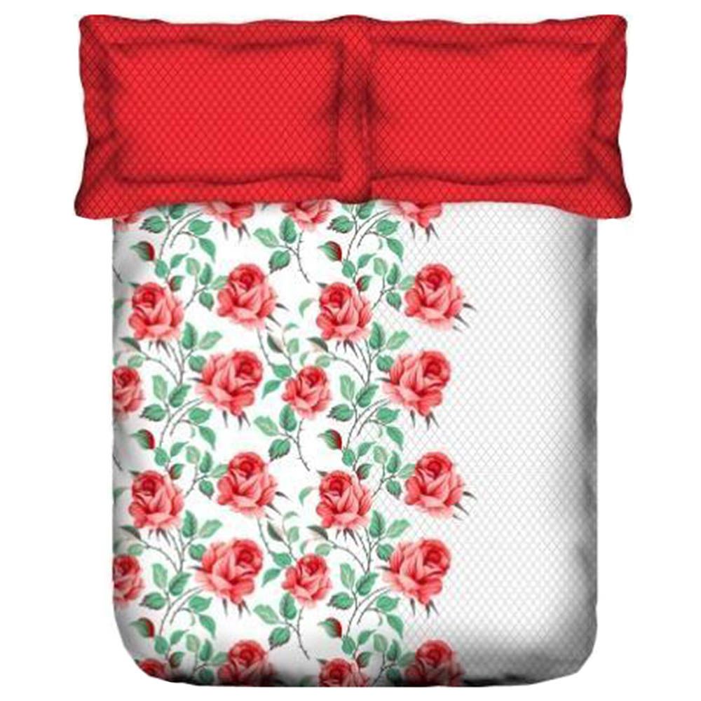 Portico - Queen Bedsheet Pillow Cover - Red/White