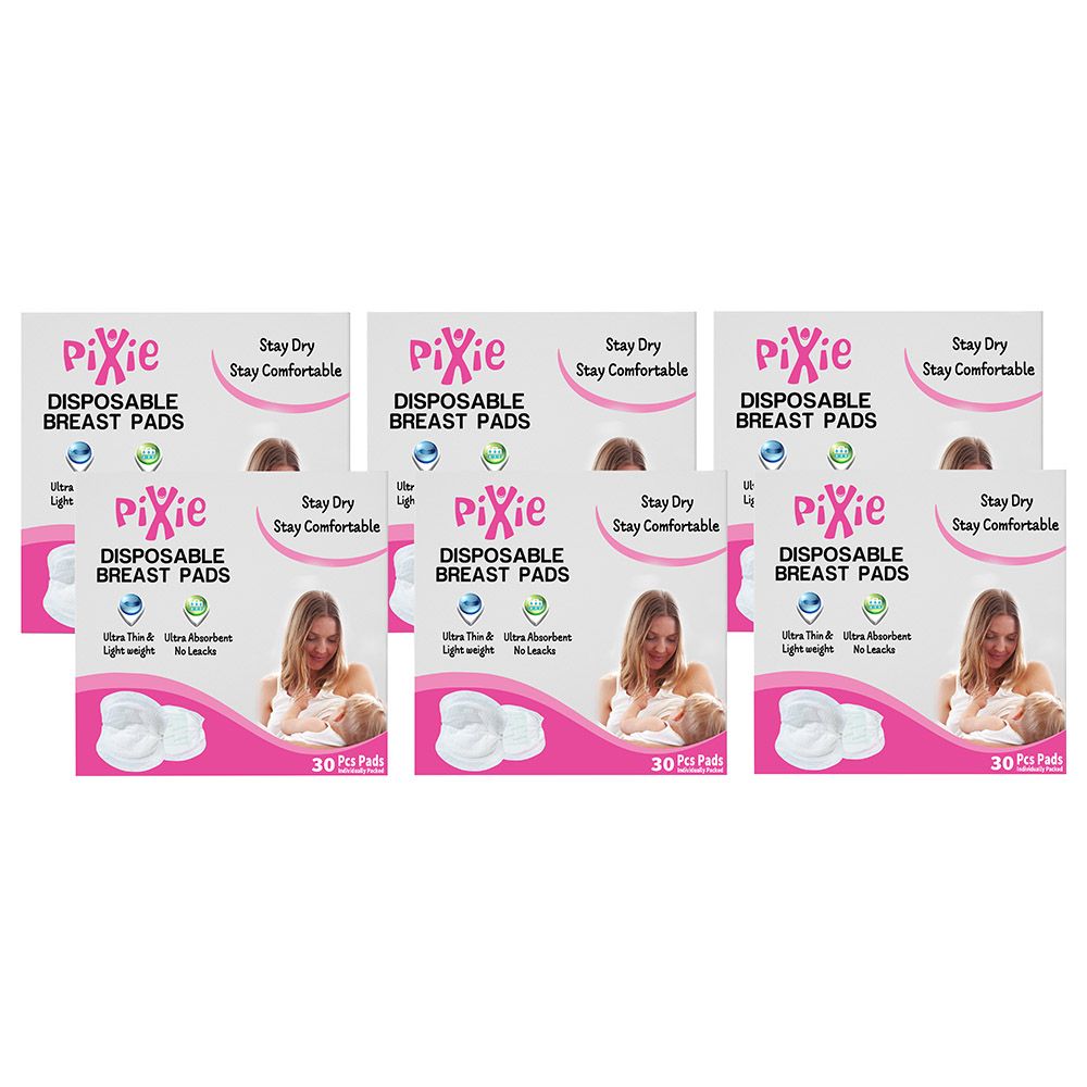 Pixie - Disposable Breast Pads 30pc - Pack of 6