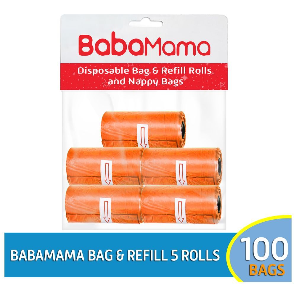 Babamama - Disposable Dispenser Refills Bag - Pack of 5 - Orange