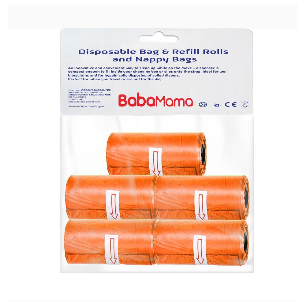 Babamama - Disposable Dispenser Refills Bag - Pack of 5 - Orange