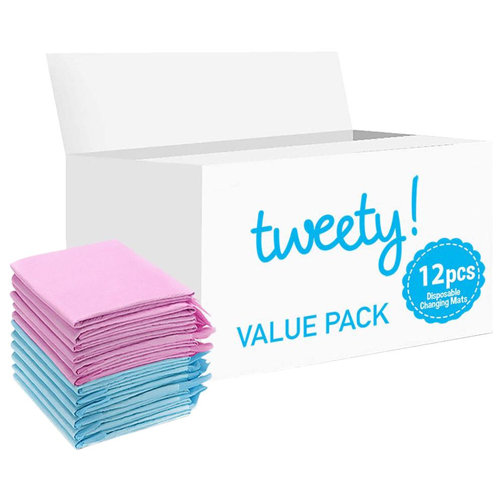 Tweety - Disposable Changing Mats - 12pcs - Pink/Blue