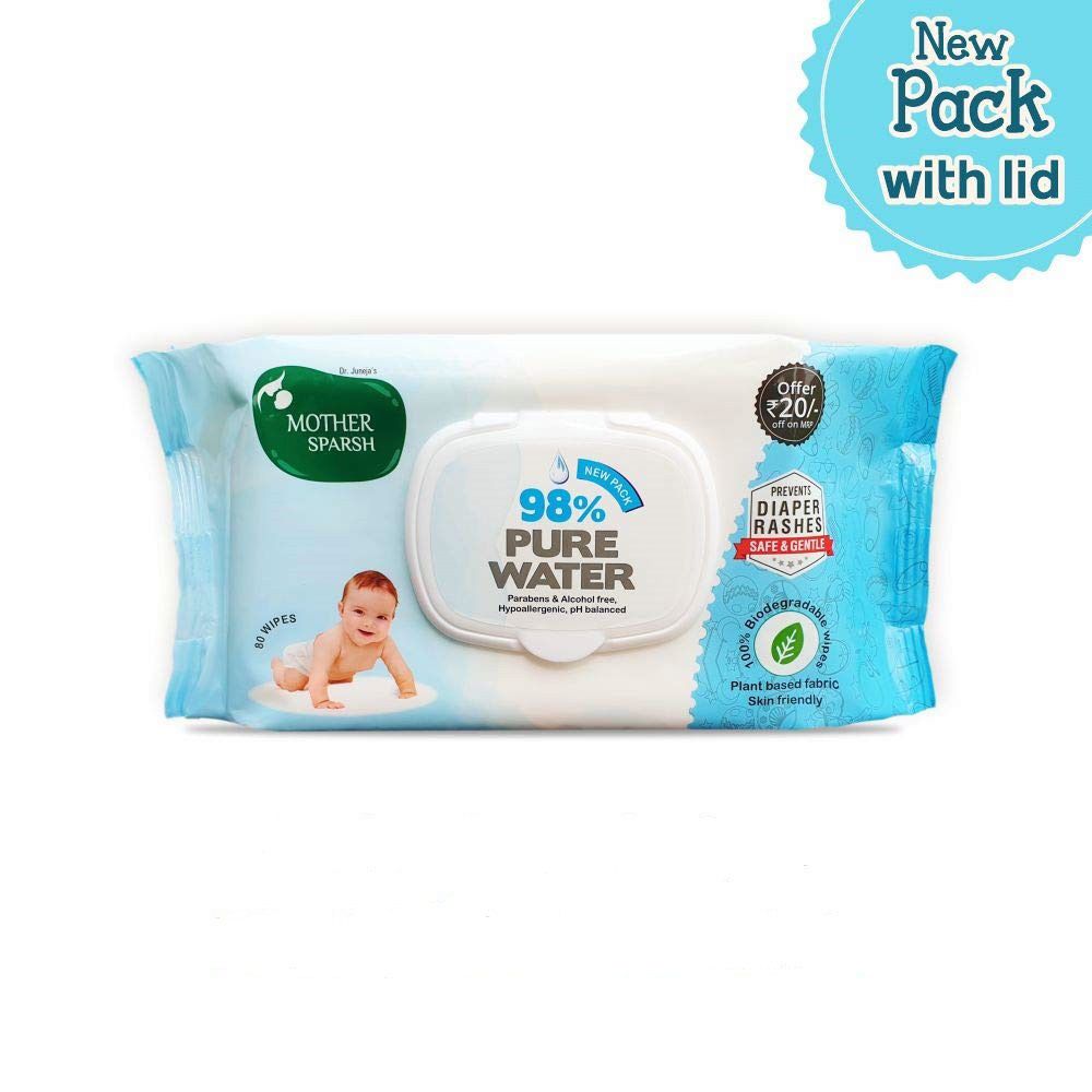 Mother Sparsh - 98% Scented Baby Wipes - 80 wipes