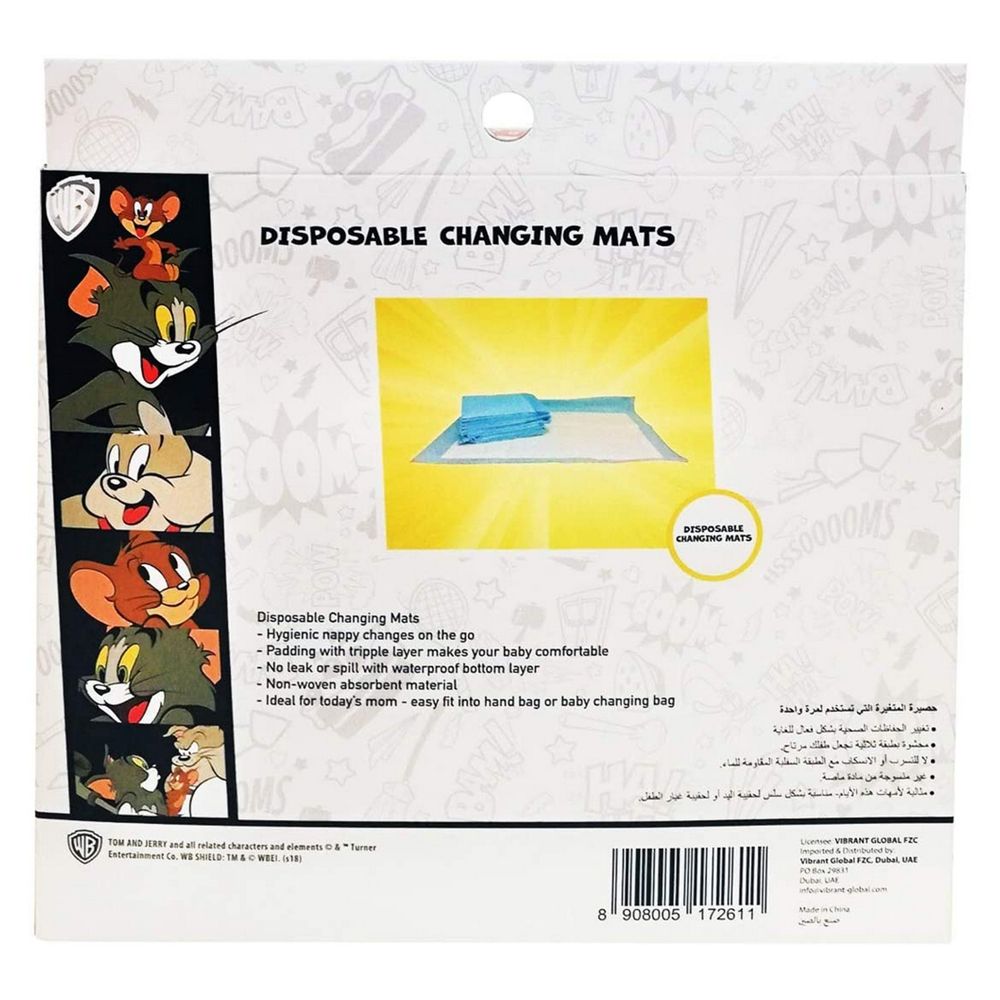 Tom & Jerry - Disposable Changing Mats Box of 15pcs - Buy 1 Get 1 Free