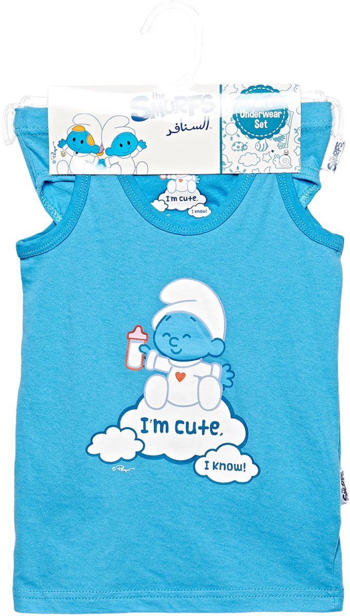 The Smurfs - Vest & Underwear Set - Light Blue