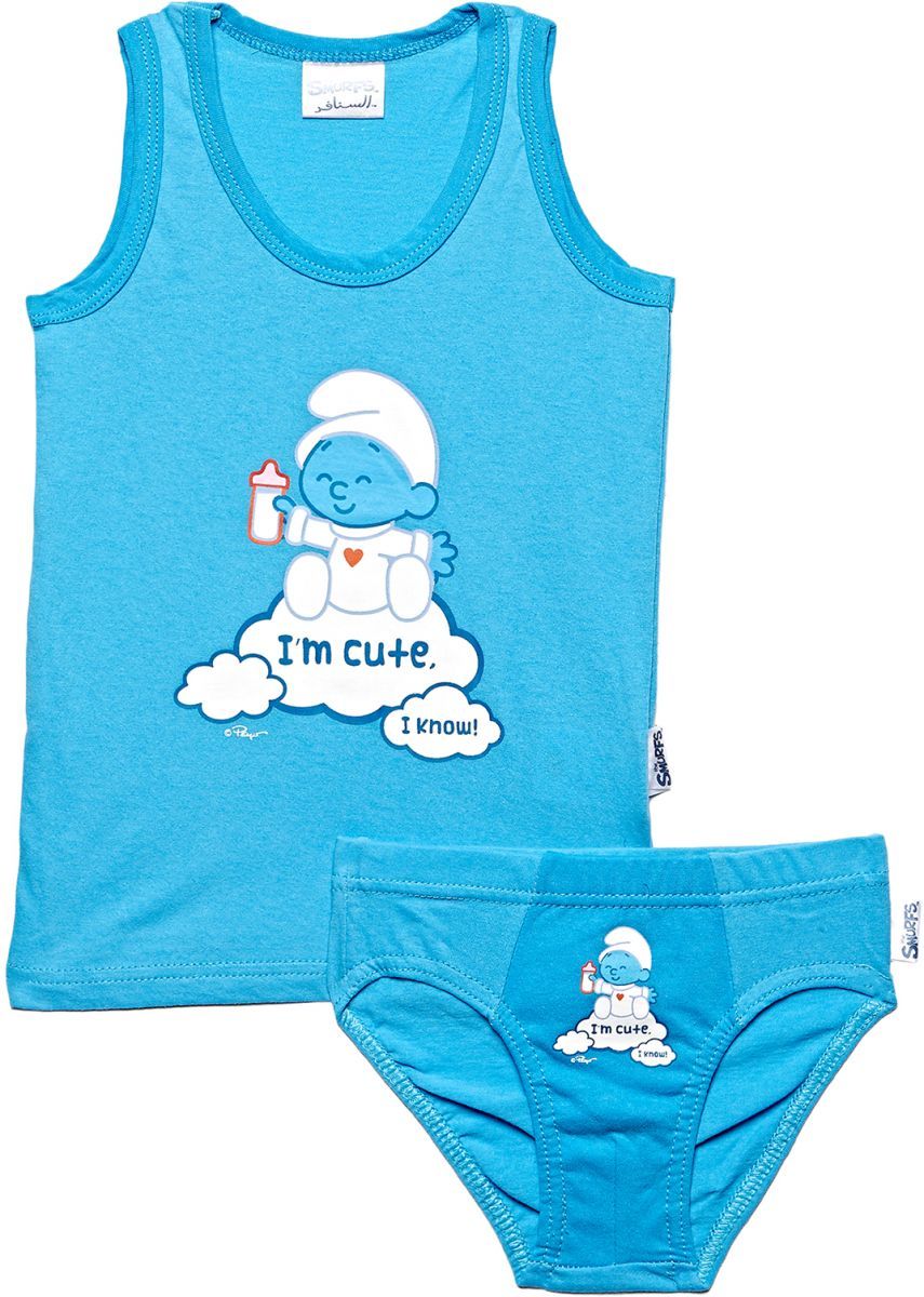 The Smurfs - Vest & Underwear Set - Light Blue