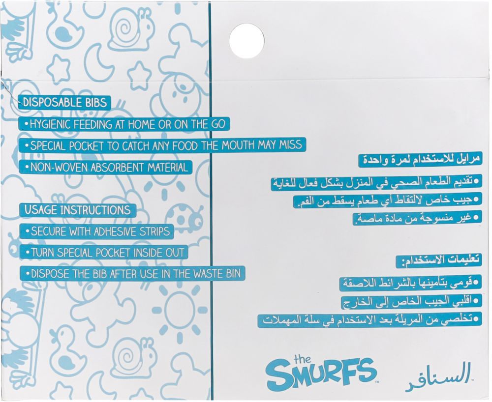 Smurf - Box of 10 Disposable Bibs - Buy 1 Get 1 Free