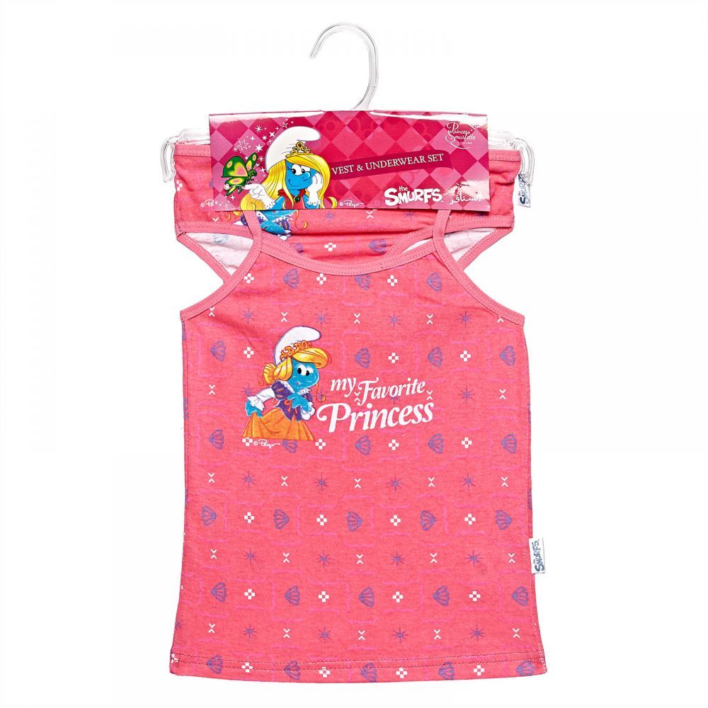 The Smurfs - Vest & Underwear Set - Pink