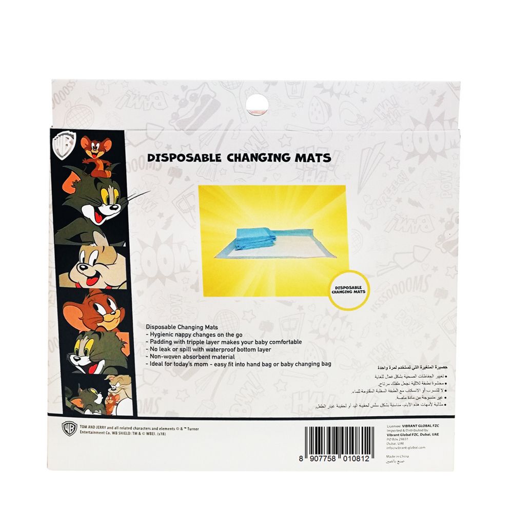 Tom & Jerry - Disposable Changing Mats Box of 15 Pcs