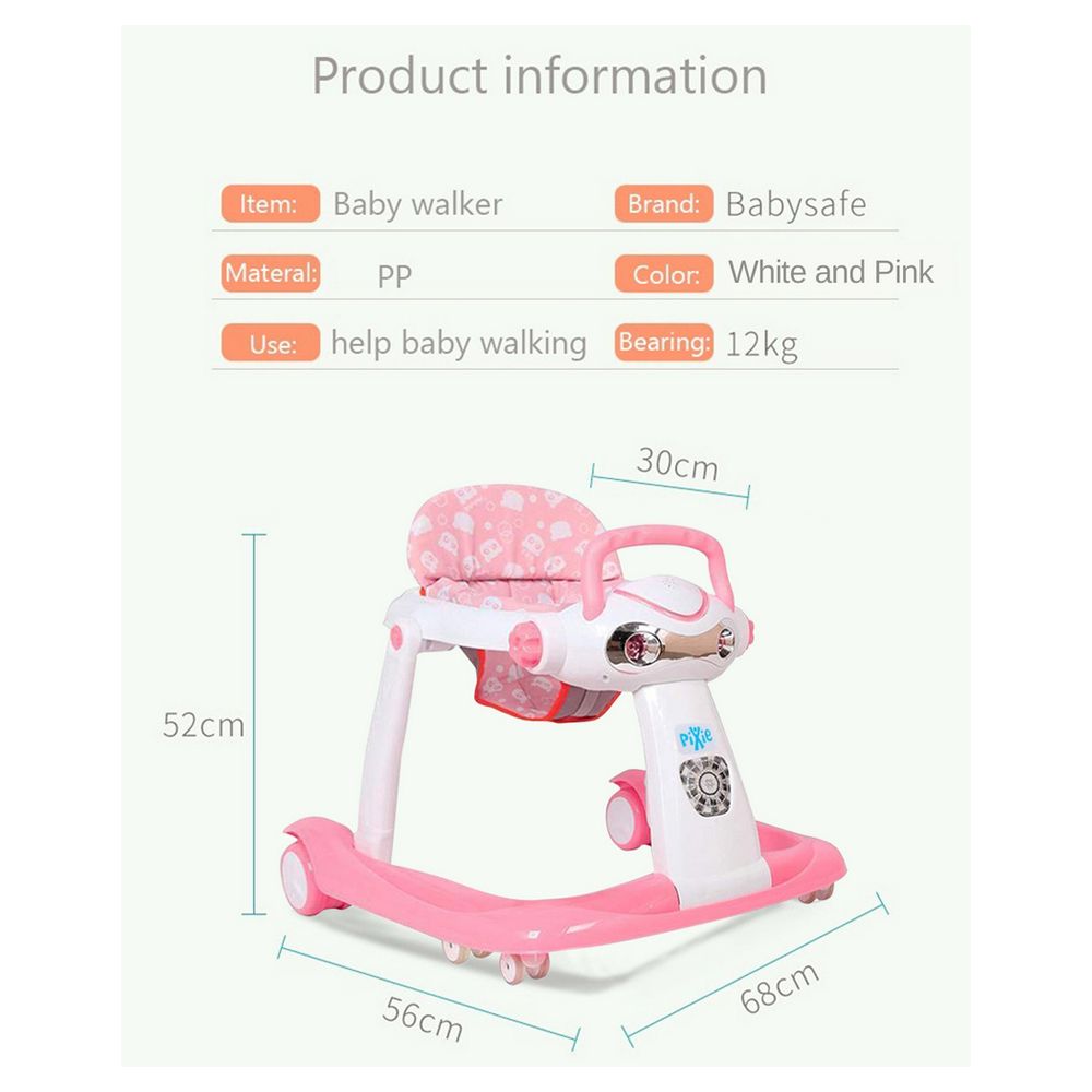 Pixie - Foldable Baby Walker - Pink