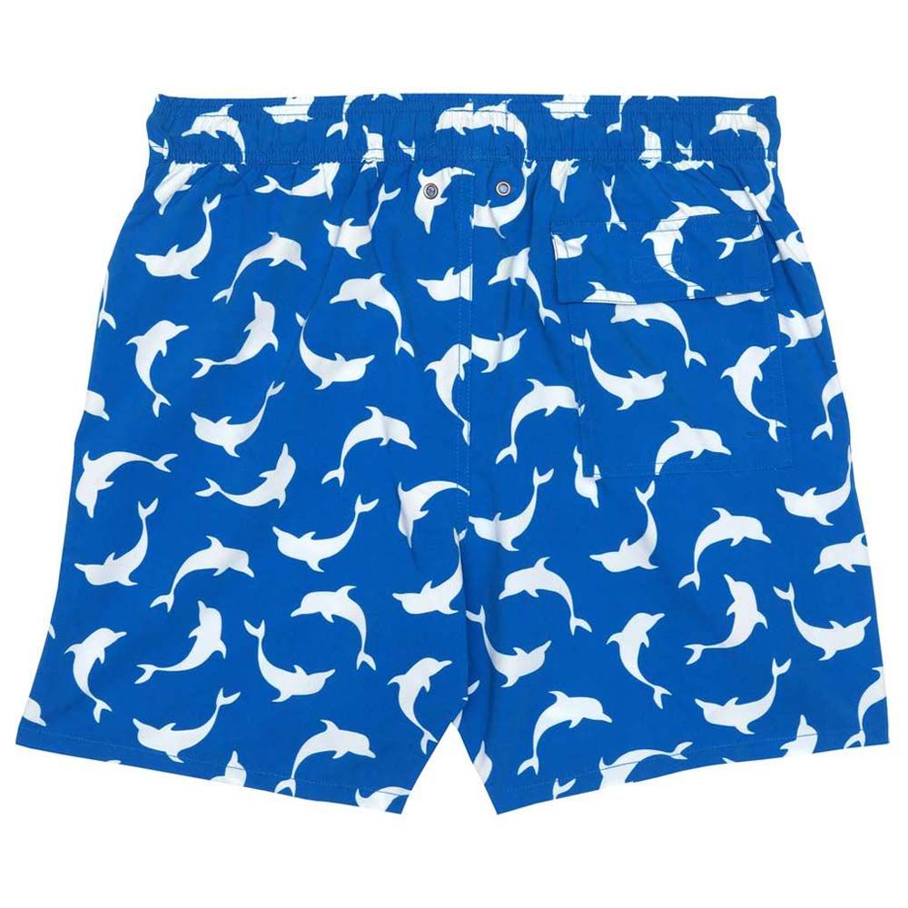 Turquoise - Boys Dolphins Swim Shorts - Blue