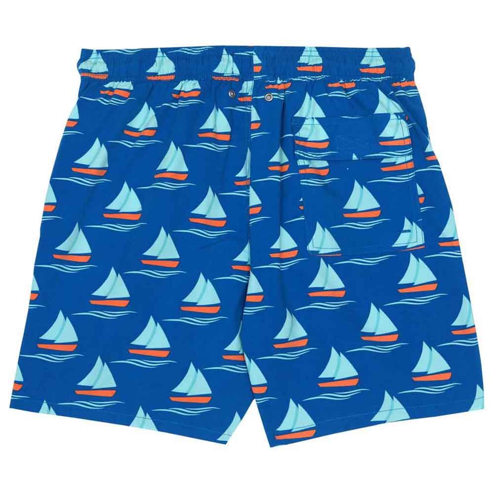 Turquoise - Boys Ships Swim Shorts - Blue