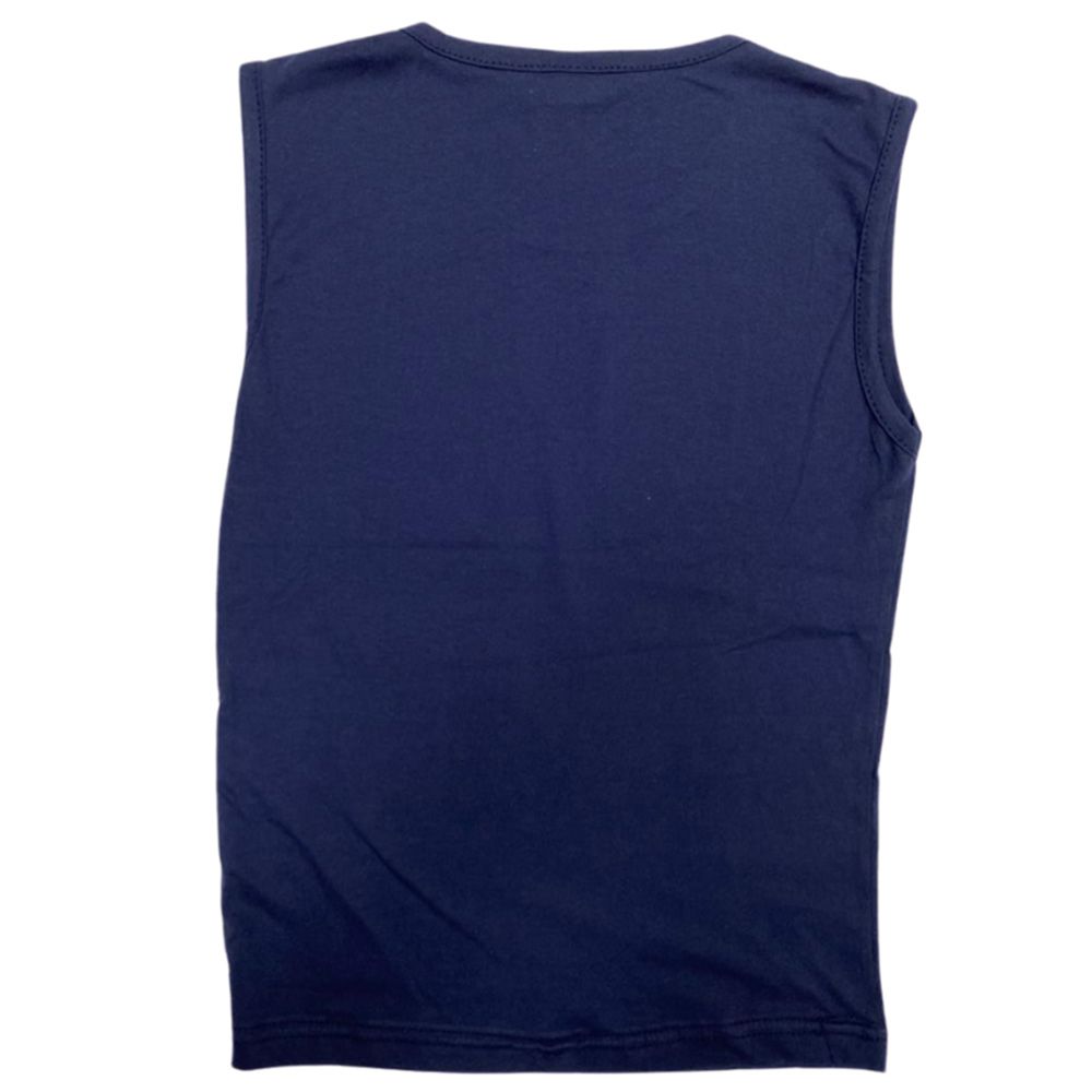 Vincent - Monster Truck Racer Printed Tank Top - Navy Blue