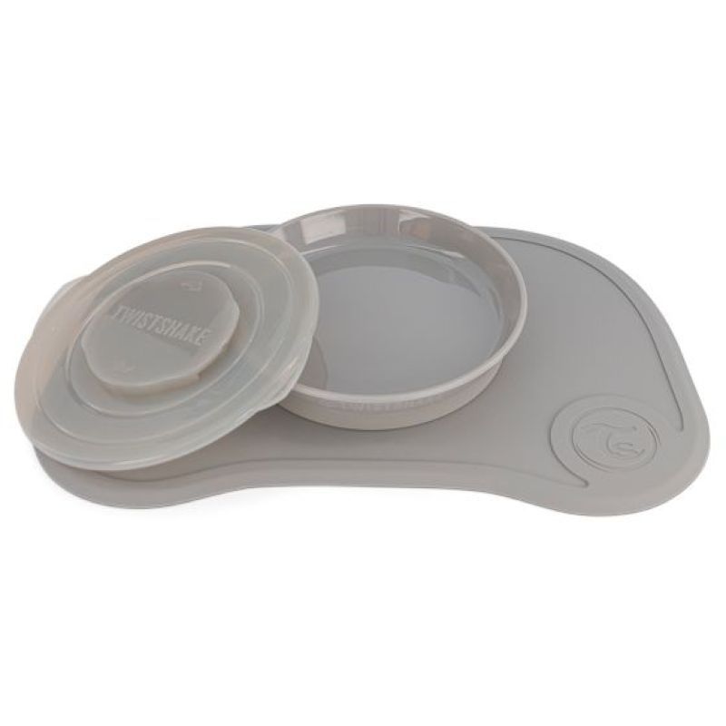 Twistshake - Click-Mat Mini With Plate - Pastel Grey