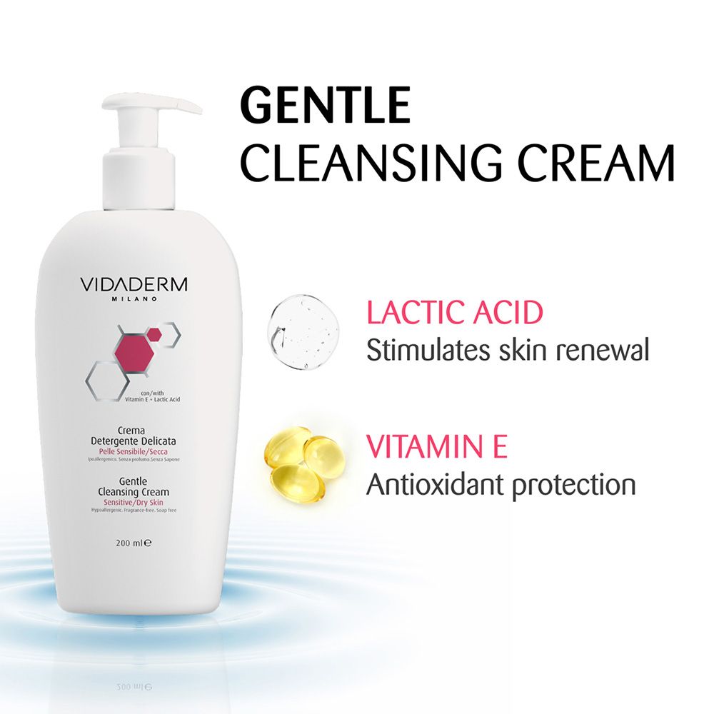 Vidaderm - Gentle Cleansing Cream Face Wash 200ml