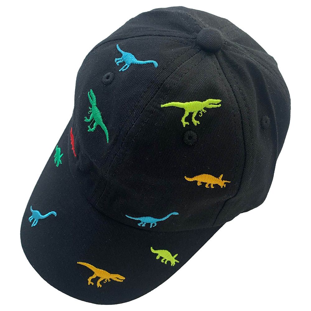 The Girl Cap - Kids Cap - Black Dinosaur