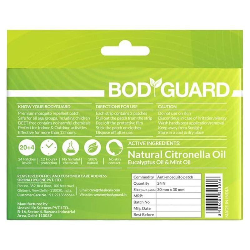 Bodyguard - Natural Anti Mosquito Repellent Patches - Pack of 7