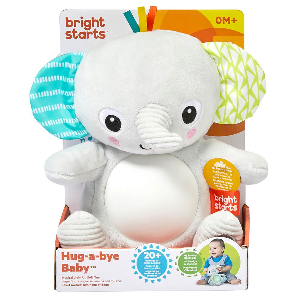 Bright Starts - Hug A Bye Baby Elephant - Grey