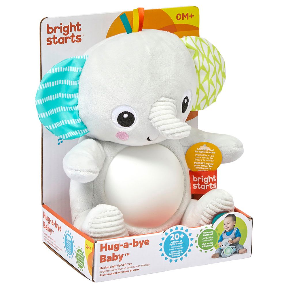 Bright Starts - Hug A Bye Baby Elephant - Grey