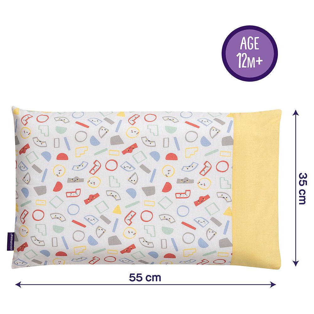 Clevamama - Toddler Pillow Case - Grey/Yellow