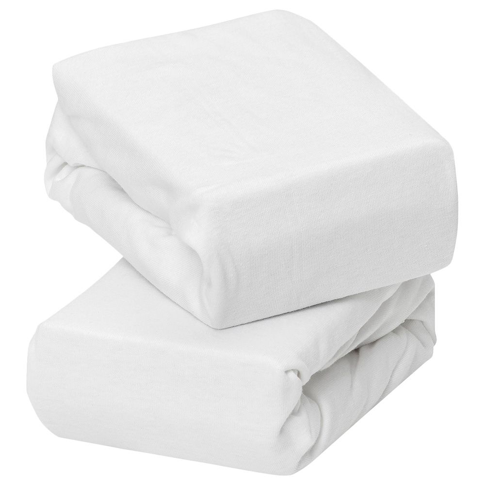 Clevamama - Jersey Cotton Fitted Sheets - Pack Of 2 - 70x140cm - White